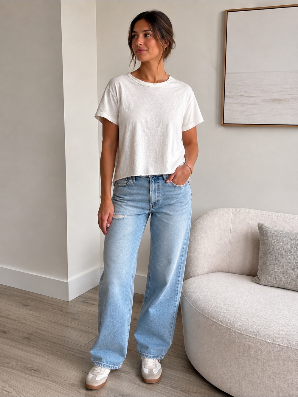 Electric & Rose White Cotton T-Shirt